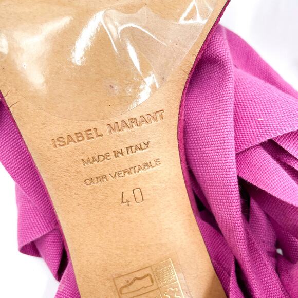 Isabel Marant Arieli Ankle Tie Sandals Pink Lace-up Stiletto Sz 40 / 9.5 US - Picture 12 of 13